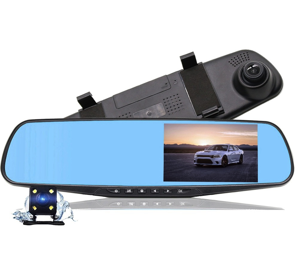 Oglinda AUTO display 4.3″ cu camera fata-spate